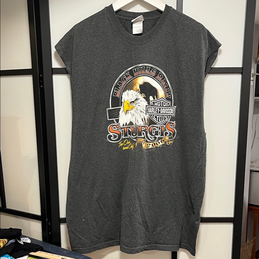 Harley-Davidson 66th Anniversary Gray  Sturgis Eagle Tee Size 2XL